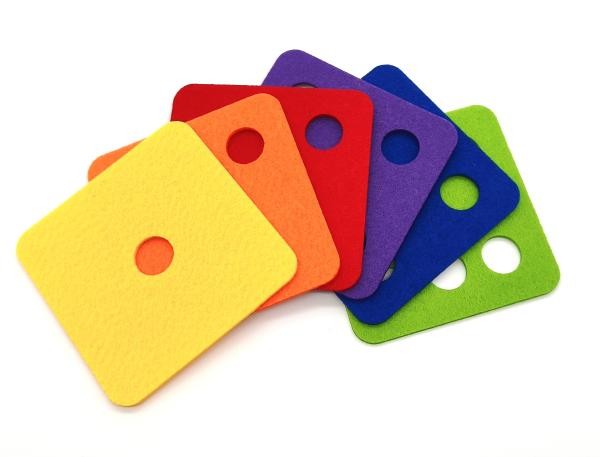 Würfel Untersetzer – Filz, 6 Stück, ca. 9,5 cm