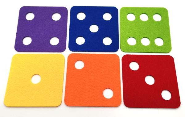 Würfel Untersetzer – Filz, 6 Stück, ca. 9,5 cm