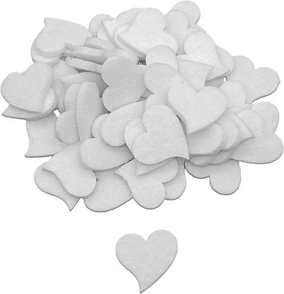 Herzen Weiß Set, 2,8cm