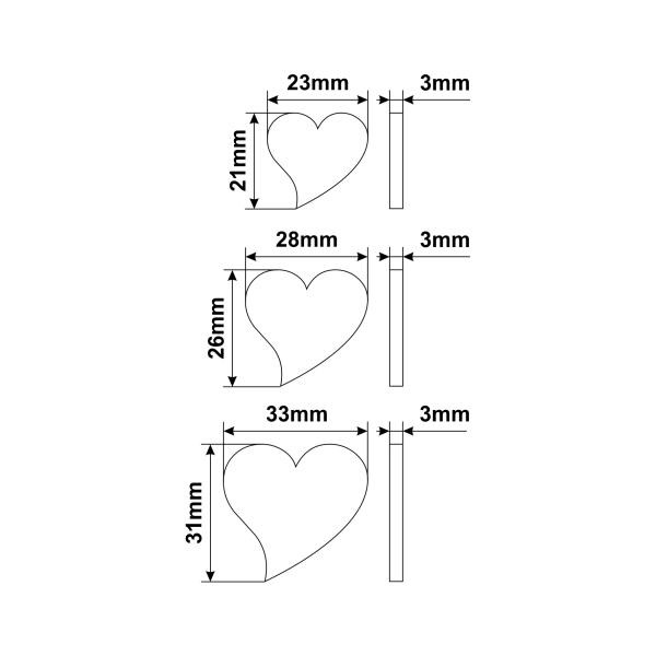 Herzen Petersilienhochzeit (42 Stk) ca. 2,5 - 3,5cm